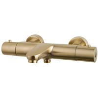 Wiesbaden Caral Thermostaatkraan voor Bad - Geborsteld Messing - thumbnail