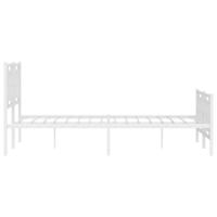 Bedframe met hoofd- en voeteneinde metaal wit 140x190 cm - thumbnail