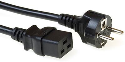 ACT AK5412 230V Stroomkabel Randaarde Stekker CEE7/7 Male/C19 Zwart - 2 meter