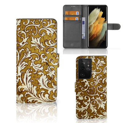 Wallet Case Samsung Galaxy S21 Ultra Barok Goud Wallet Case Samsung Galaxy S21 Ultra Barok Goud