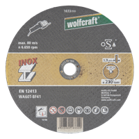 Wolfcraft Doorslijpschijf | Inox | Ø230 x 1,9 x 22,2mm | 1 stuk - 1633099 - thumbnail