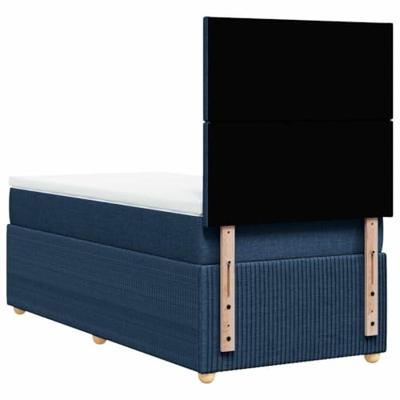 Boxspring met matras stof blauw 100x200 cm - thumbnail