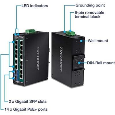 TrendNet TI-PG162 Industrial Ethernet Switch 10 / 100 / 1000 MBit/s TrendNet TI-PG162 Industrial Ethernet Switch 10 / 100 / 1000 MBit/s