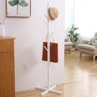 Creatieve boom-vormige massief houten vloer trijp kapstokkleed kleding opknoping Rack grootte: 165x50x5cm (wit) - thumbnail