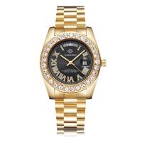 CAGARNY 6866 Fashion Life waterdichte gouden stalen band quartz horloge (zwart) - thumbnail