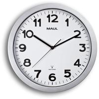 MAULstep wandklok, radiogestuurd, diameter 35 x 5 cm, kunststof kader, zilver - thumbnail