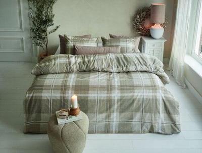 Rivièra Maison Rivièra Maison Dekbedovertrek Tartan Check Zand 260x200/220 cm