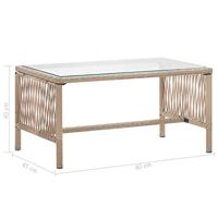 4-delige Loungeset met kussens poly rattan beige - thumbnail