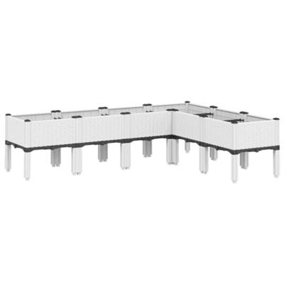 VidaXL Plantenbak met poten 160x120x42 cm polypropeen wit VidaXL Plantenbak met poten 160x120x42 cm polypropeen wit