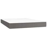 Boxspring met matras kunstleer grijs 140x200 cm - thumbnail