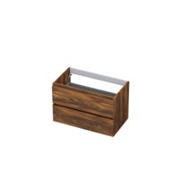 INK - Onderkast 2 Laden Greeploos met Houten Keerlijst - 800x450x520 Mm - Noten - thumbnail