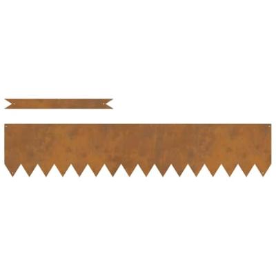 Gazonranden 10 pcs Bruin 100 x 0.5 x 20 cm Cortenstaal