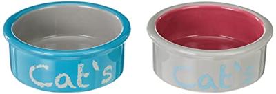Voerbak voor katten Trixie Eat on Feet Oranje Licht Blauw Lila Keramisch Ijzer Ø 12 cm (2 Stuks) - thumbnail