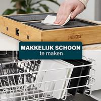 Princess 104040 Tafelgrill Elektrisch Zwart, Bamboe - thumbnail