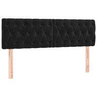 Hoofdborden 2 st 80x7x78/88 cm fluweel zwart - thumbnail