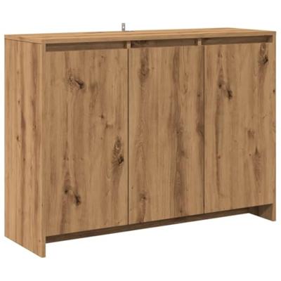 Dressoir 102x33x75 cm bewerkt hout artisanaal eikenkleurig