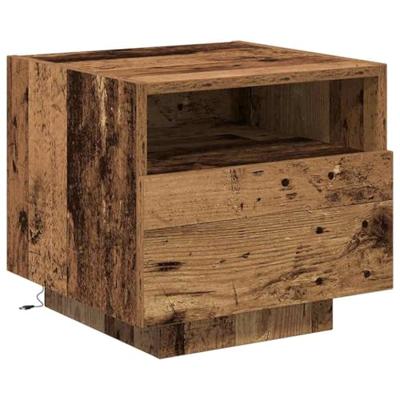 Nachtkastje met lade 2 pcs Oudhout 40 x 39 x 37 cm Bewerkt hout