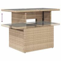 11-delige Tuinset met kussens poly rattan beige - thumbnail
