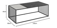 Bendt Salontafel 'Esme' Marmerlook en rookglas, 120 x 60cm, kleur zwart - thumbnail