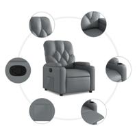 Fauteuil verstelbaar kunstleer grijs - thumbnail