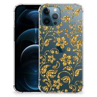 iPhone 12 | 12 Pro Case Gouden Bloemen - thumbnail