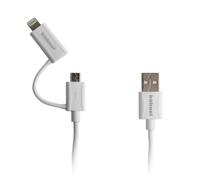 Hahnel 2-in-1 USB-oplaad- en synchronisatiekabel, micro-USB en Apple Lightning - thumbnail