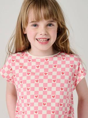 Gestreept T-shirt voor meisjes met sierstrik rozen