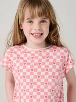 Gestreept T-shirt voor meisjes met sierstrik rozen - thumbnail