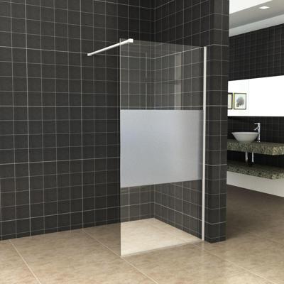 BWS Inloopdouche Pro Line Middenband Mat Wit Profiel en Stabilisatiestang (ALLE MATEN)