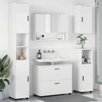 Badkamermeubelset met lade 5 pcs Hoogglans wit 30 x 35 x 192 cm - thumbnail