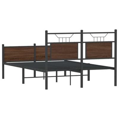Bedframe zonder matras bewerkt hout bruin eikenkleur 120x200 cm Bedframe zonder matras bewerkt hout bruin eikenkleur 120x200 cm