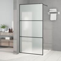 VidaXL Inloopdouchewand 100x195 cm mat esg-glas zwart - thumbnail