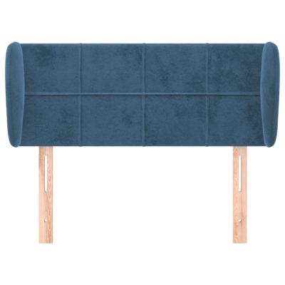 Hoofdbord met randen 163x23x78/88 cm fluweel donkerblauw