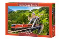 Selecta Castorland legpuzzel train on the bridge, 500st. - thumbnail