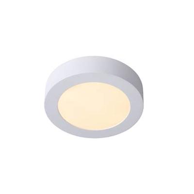 Lucide BRICE-LED - Plafonnière Badkamer - Ø 18 cm - LED Dimb. - 1x12W 3000K - IP44 - Wit