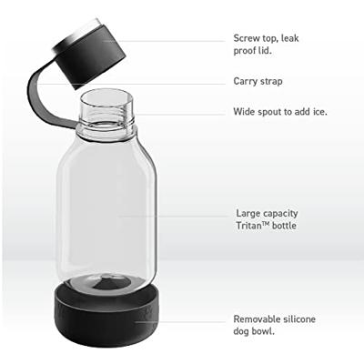 Asobu - Dog Bowl - fles van Tritan met Hundenapf 1,5 liter zwart