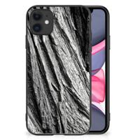 Houten Print Telefoonhoesje iPhone 11 Boomschors Grijs - thumbnail