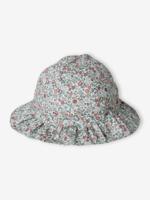 Zonnehoed met bloemenprint voor babymeisjes saliegroen - thumbnail