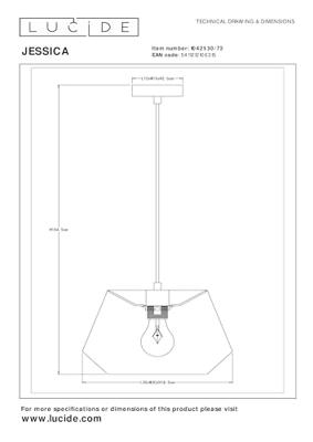 Lucide JESSICA - Hanglamp - Ø 30 cm - 1xE27 - Terracotta