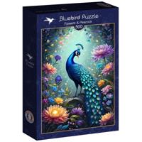 Flowers & Peacock Puzzel 500 stukjes - thumbnail