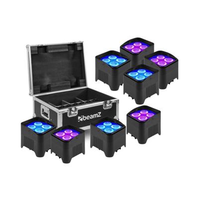 Beamz 8x BBP94W accu Uplight in flightcase