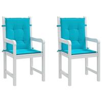 VidaXL Stoelkussens 2 st lage rug stof turquoise - thumbnail