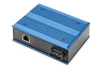 DIGITUS industriële Gigabit mediaconverter - 1x RJ45, 1x SC duplex 850nm - multimode dubbele vezel - 0,5 km bereik - 10/100/1000 Mbps - DIN rail montage - zwart/blauw - thumbnail