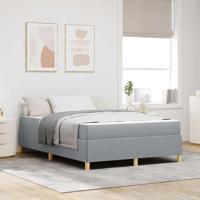 Boxspring bed Lichtgrijs en Wit en Lichtgrijs 140 x 200 cm Stof - thumbnail