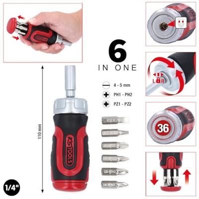 KS Tools 159.2025 Ratelschroevendraaier 1/4 - thumbnail