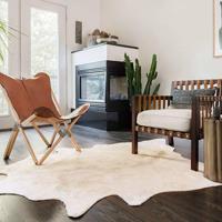 VidaXL Vloerkleed 150x170 cm echte runderhuid beige - thumbnail