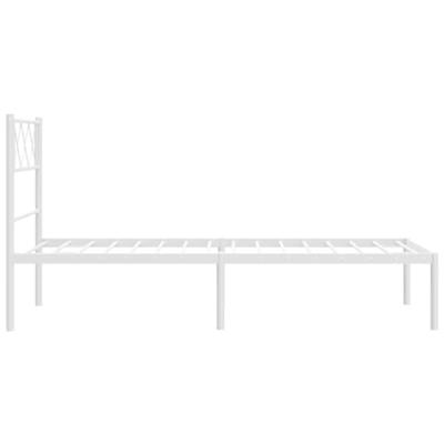 Bedframe met hoofdbord metaal wit 80x200 cm