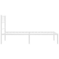 Bedframe met hoofdbord metaal wit 80x200 cm - thumbnail