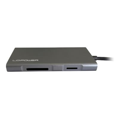 LC Power LC-HUB-C-MULTI-5 USB-C (USB 3.2 Gen 2) multiport hub Antraciet, Zwart