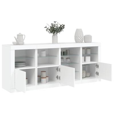 Dressoir met LED-verlichting 164x37x67 cm wit